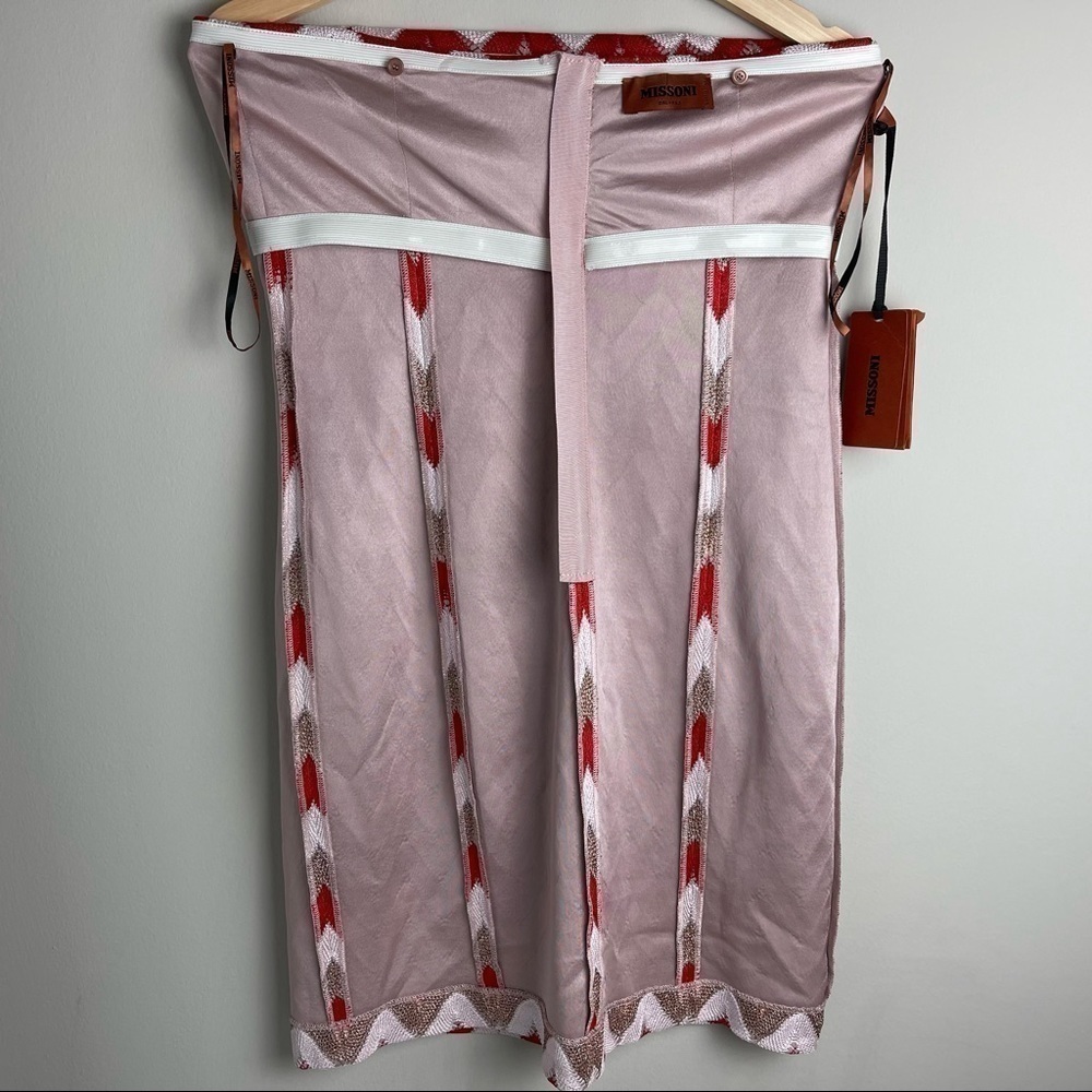 NEW Missoni Chevron Knit Zigzag Sleeveless Mini Dress in White/Red Size 46 - Picture 4 of 16